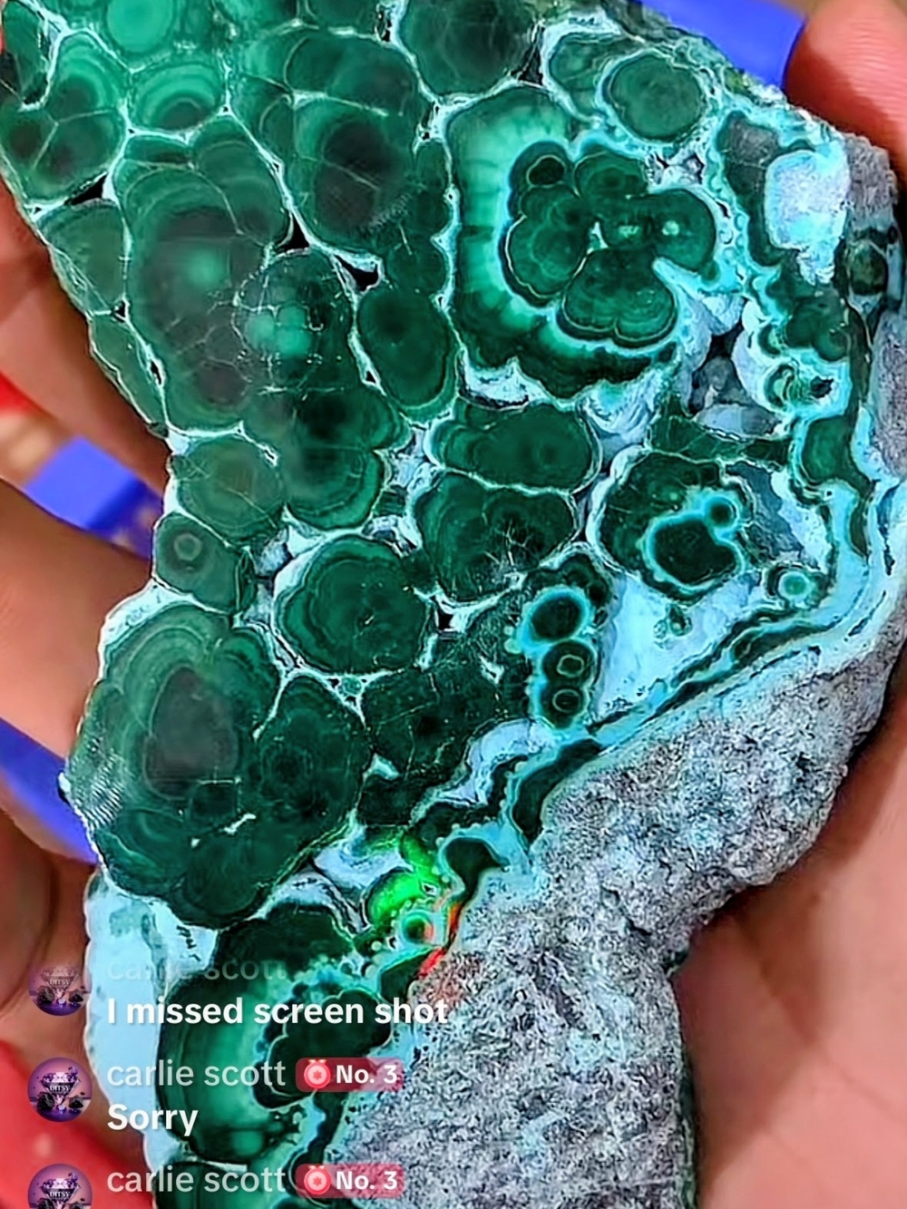 Malachite And Chrysacola Flowery Display Specimen - Deep Green Banding